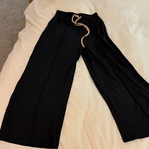 Cider Black Pants with Tan Drawstring